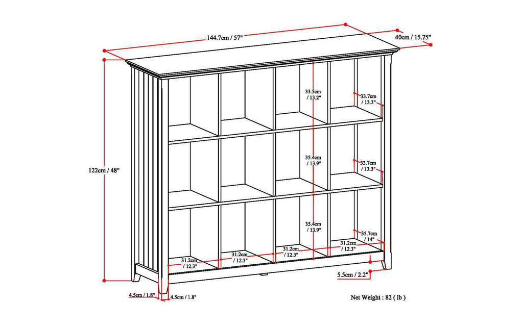 Acadian 12 Cube Bookcase