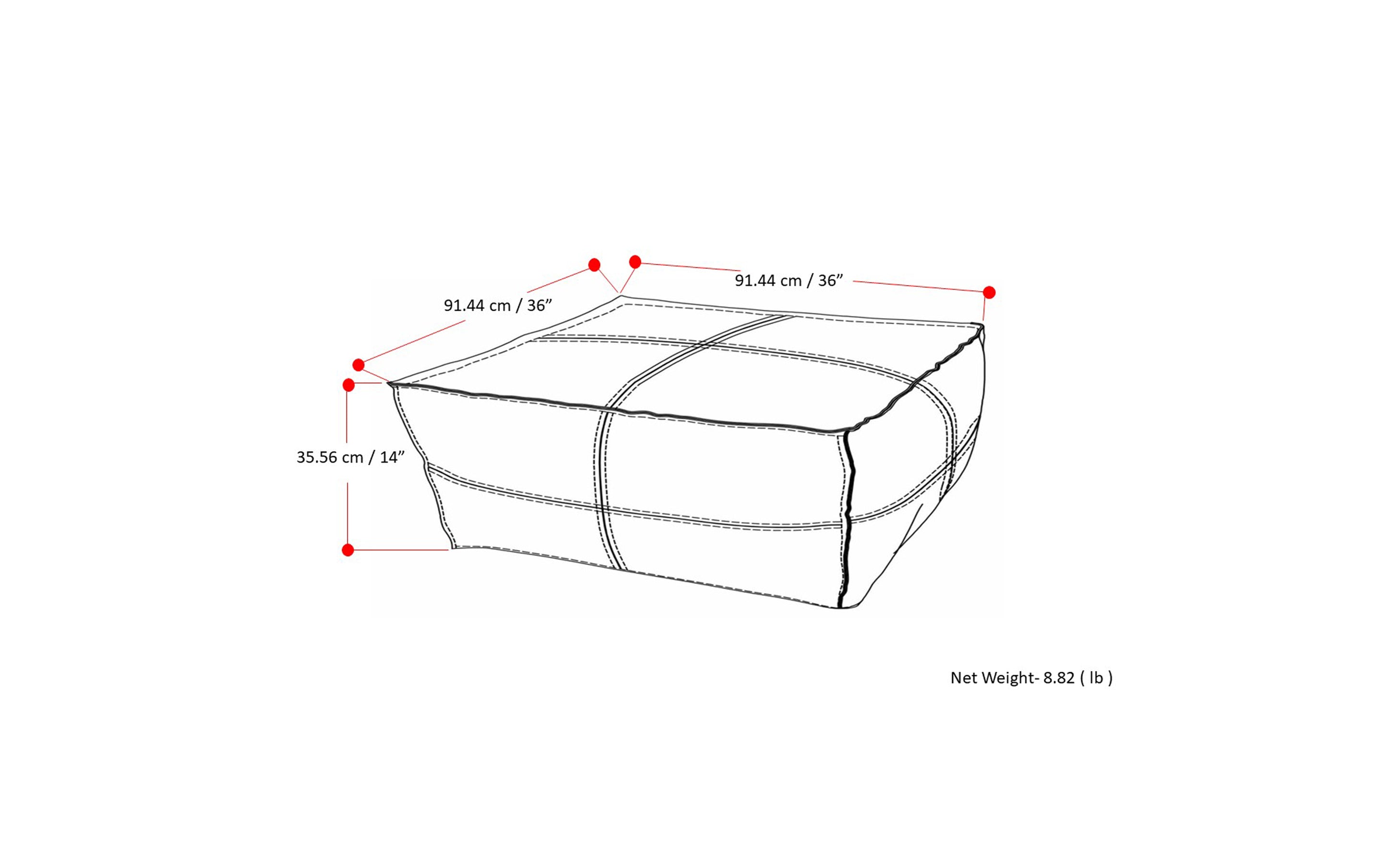 Brody Extra Large Coffee Table Pouf