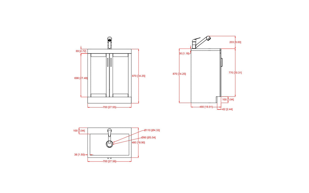 Kyle All-In-One 28-inch Laundry Utility Sink and Cabinet