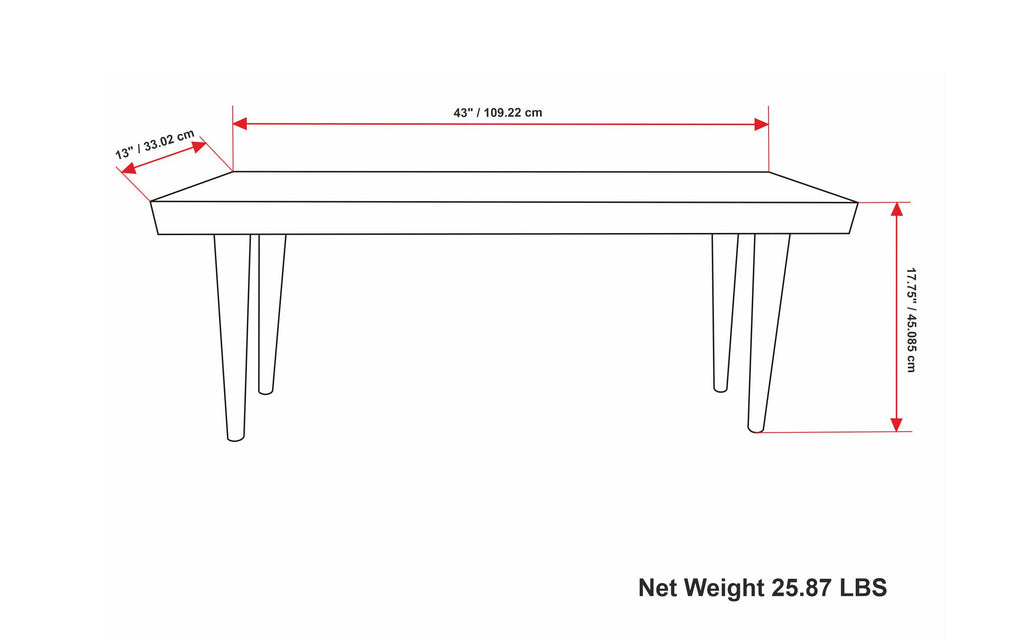 Durham Bench in Mango