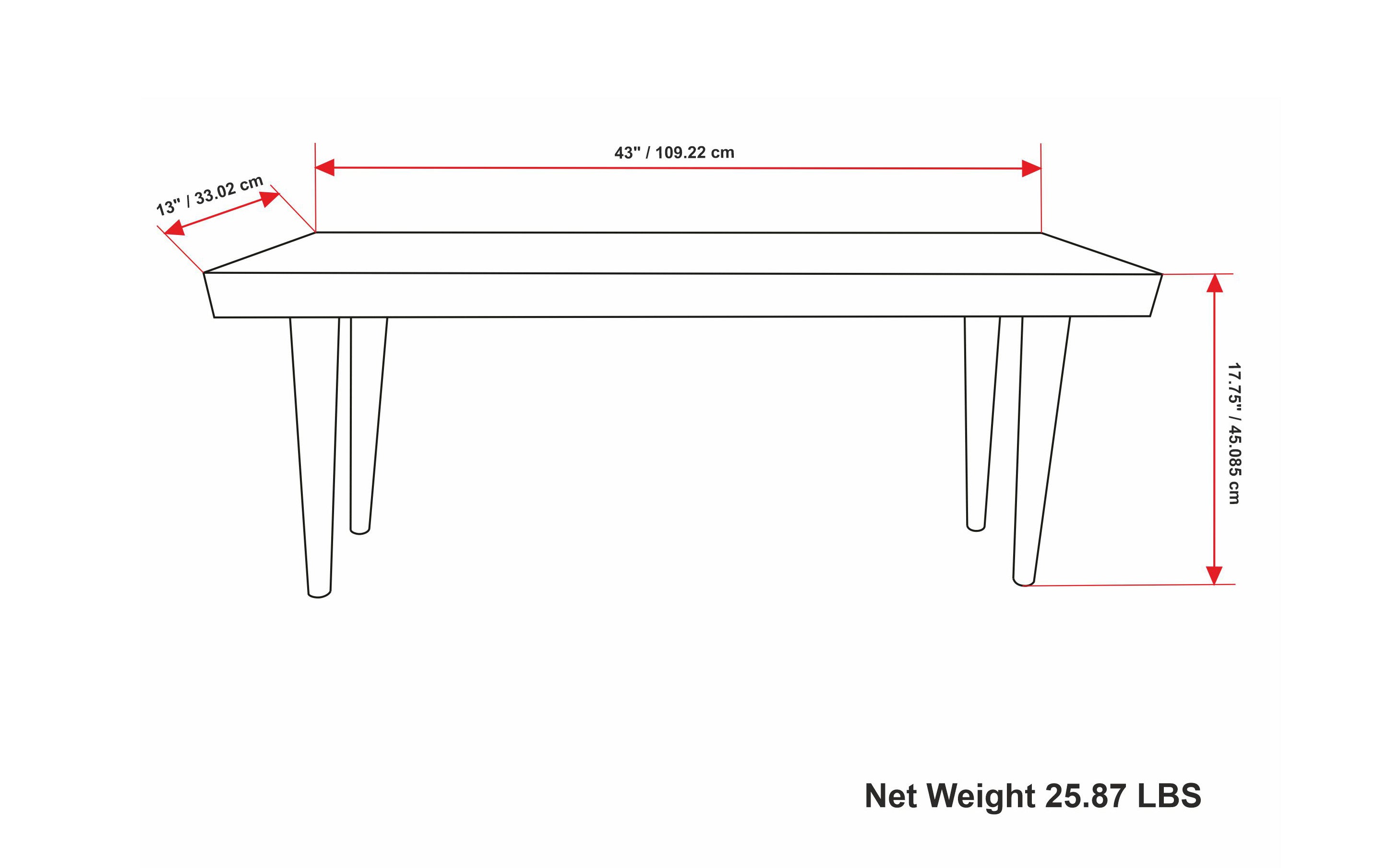 Durham Bench in Mango