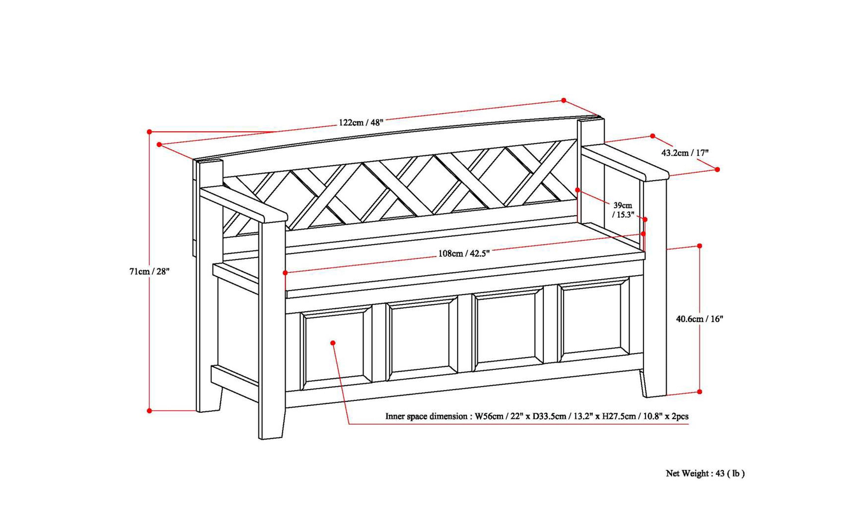 Amherst Entryway Storage Bench