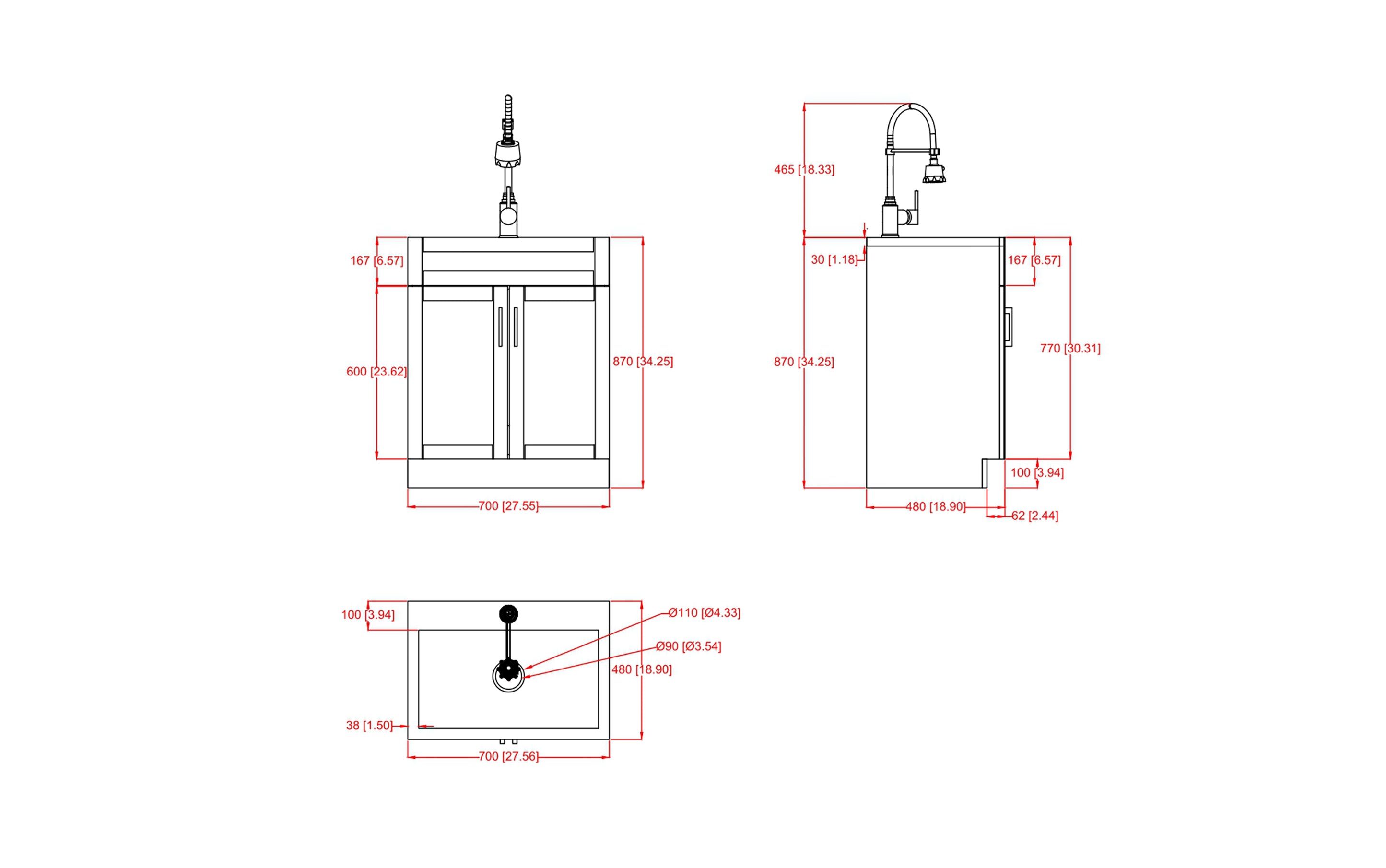Hennessy All-In-One 28 inch Laundry Utility Sink and Cabinet