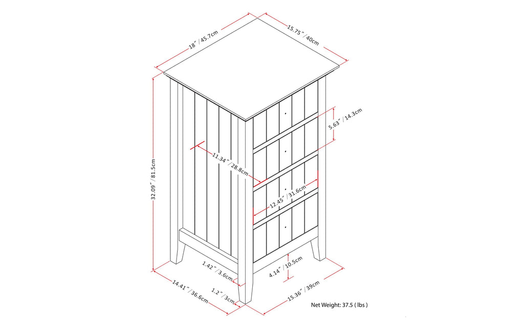 Acadian 4 Drawer Bath Cabinet