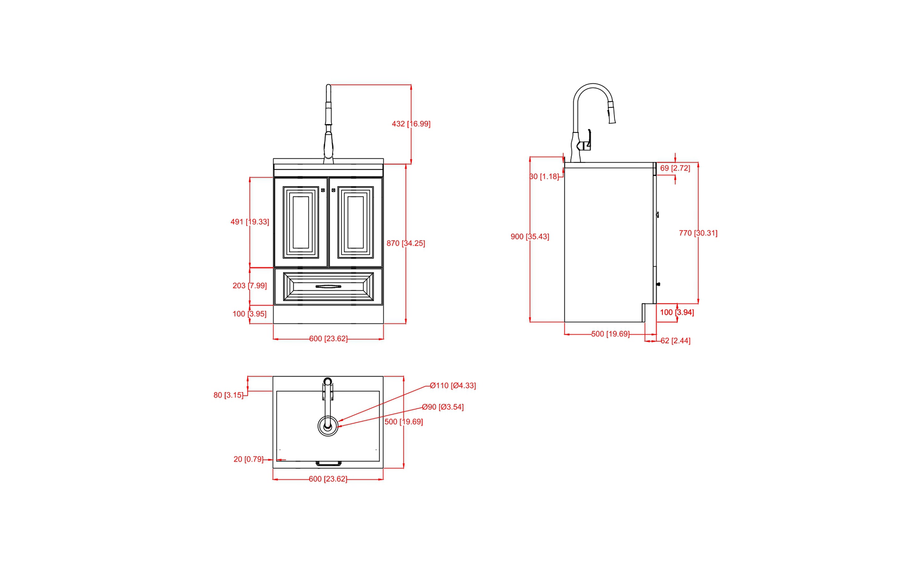 Lawrence All-In-One 24 inch Laundry Utility Sink and Cabinet