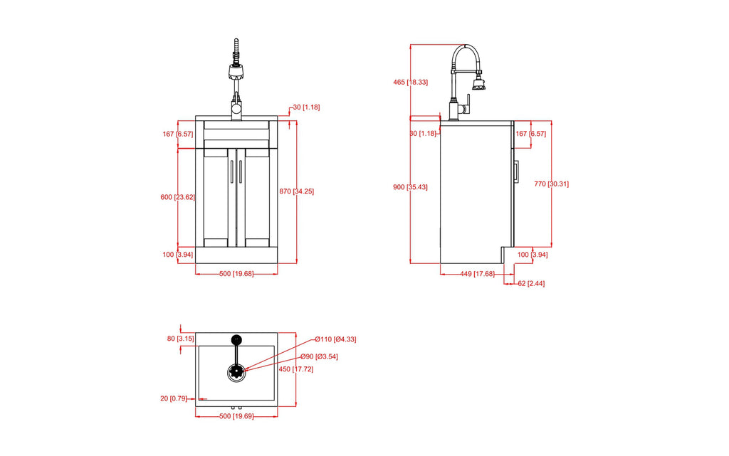 Hennessy All-In-One 20 inch Laundry Utility Sink and Cabinet