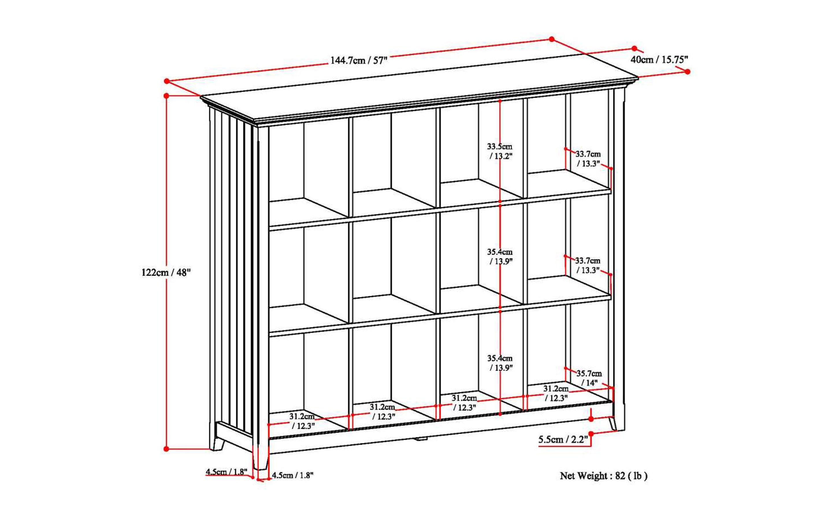 Acadian 12 Cube Bookcase