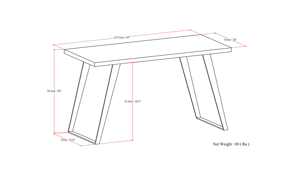 Lowry Flat Top Desk in Acacia