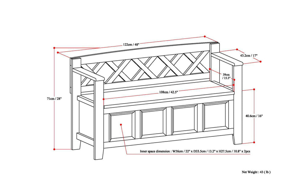 Amherst Entryway Storage Bench