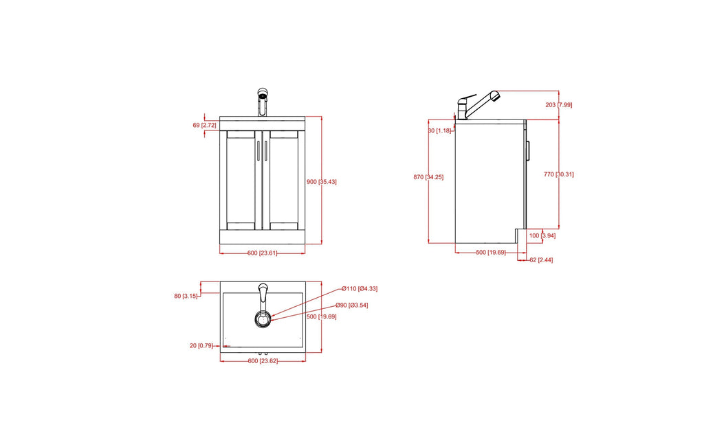 Kyle All-In-One 24-inch Laundry Utility Sink and Cabinet