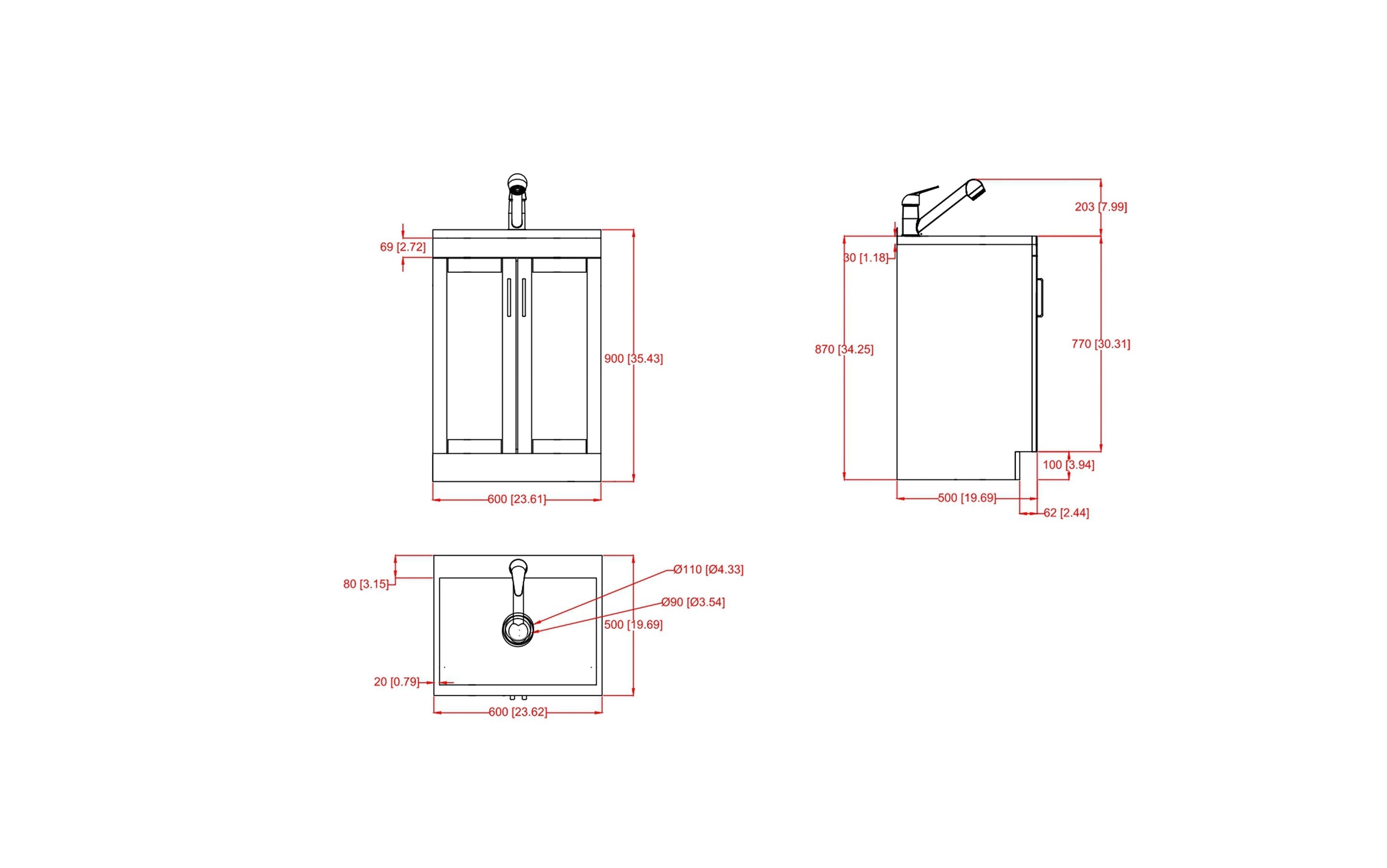 Kyle All-In-One 24-inch Laundry Utility Sink and Cabinet