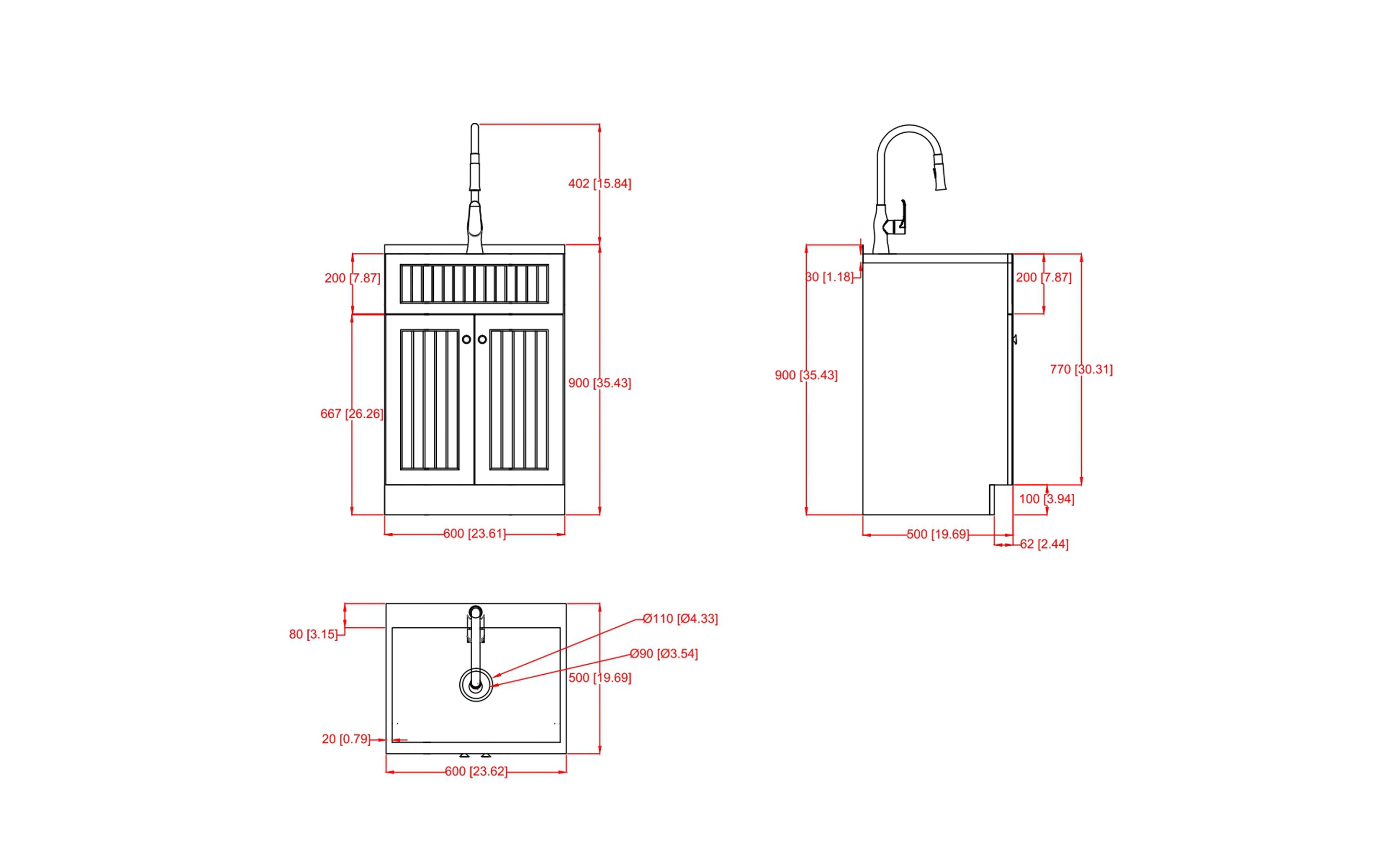 Beckham All-In-One 24 inch Laundry Utility Sink and Cabinet