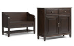 Connaught 42-inch Storage Bench with Shelf and 40-inch Cabinet