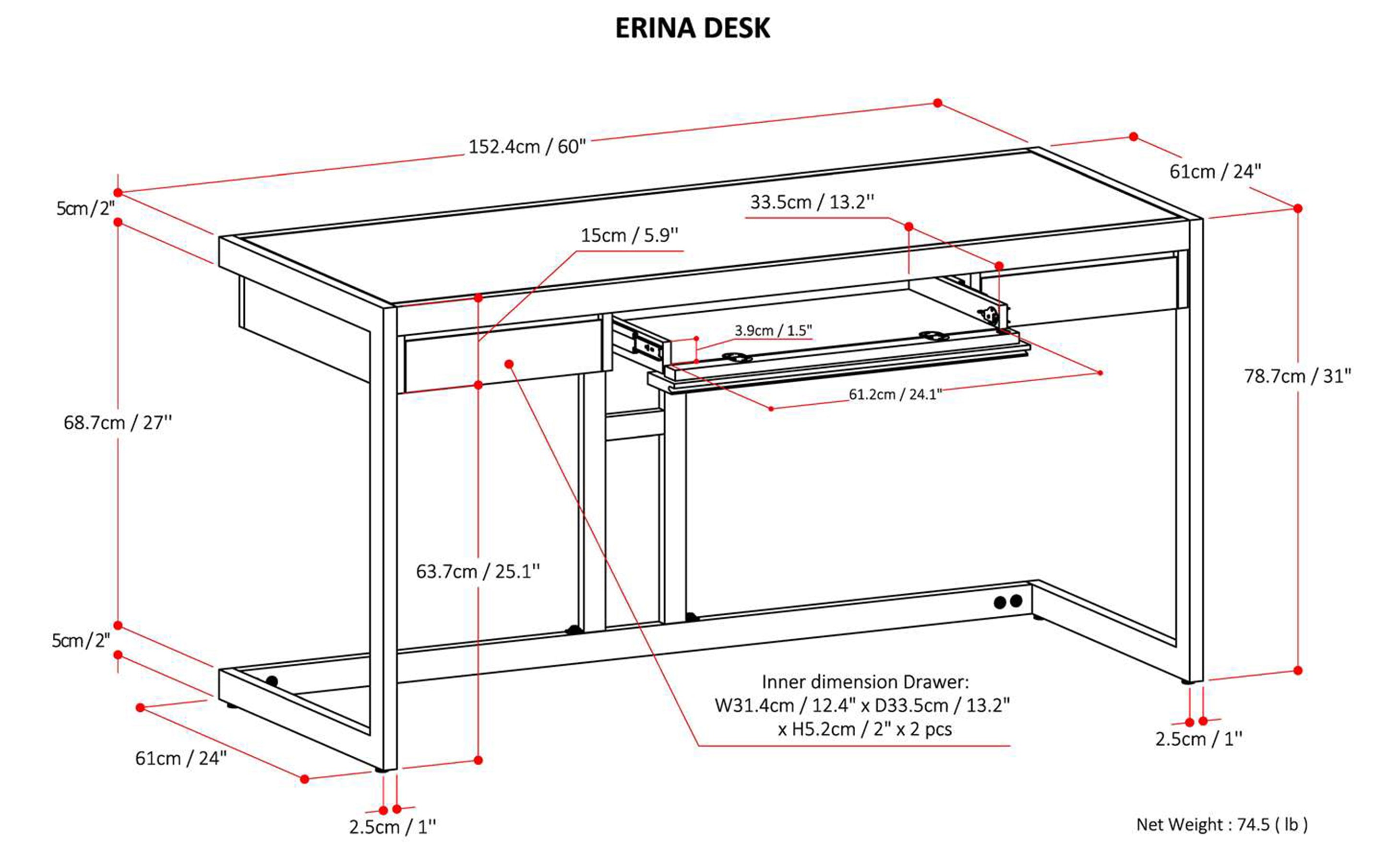 Erina Desk in Acacia