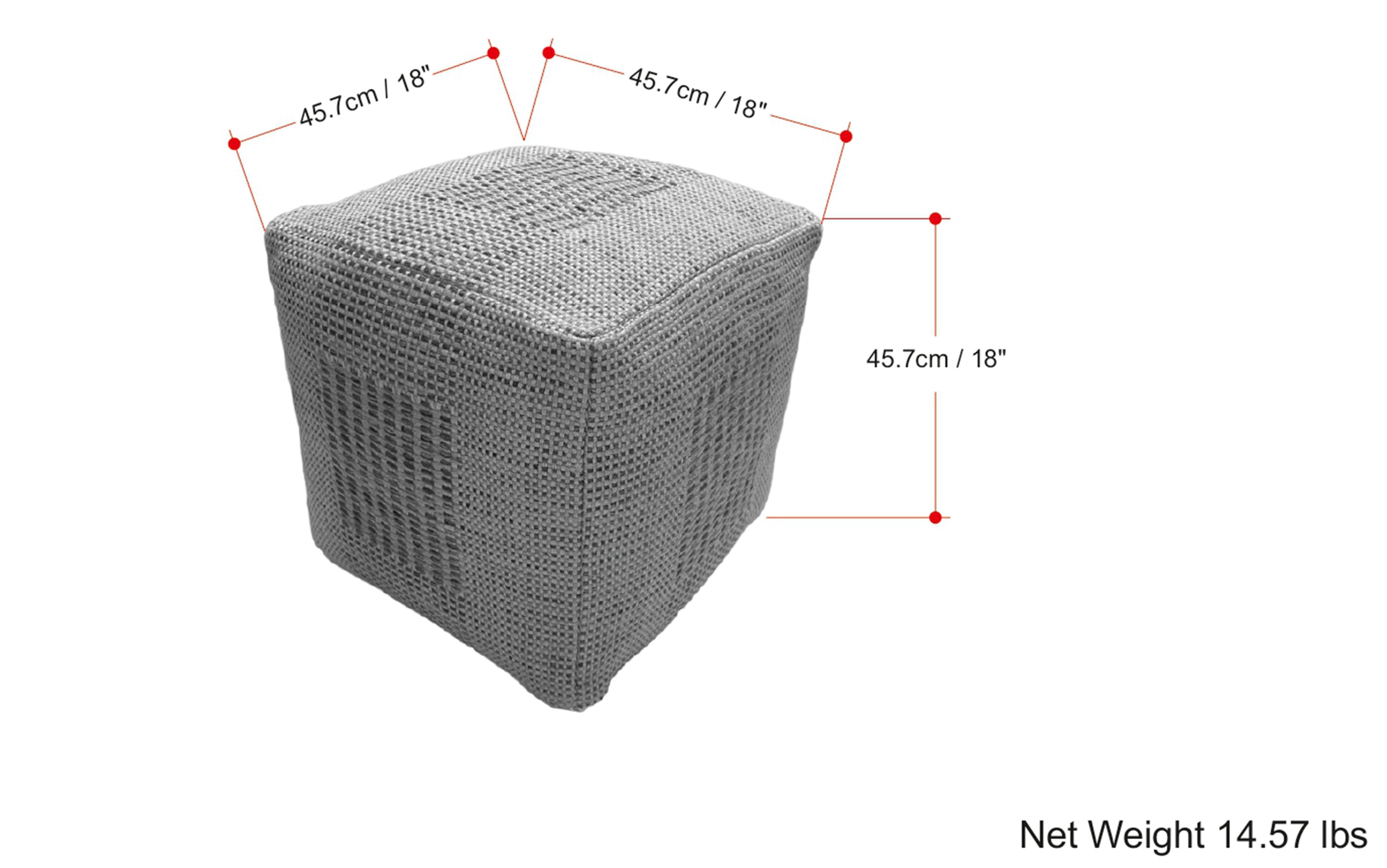 Delilah Square Woven Pouf