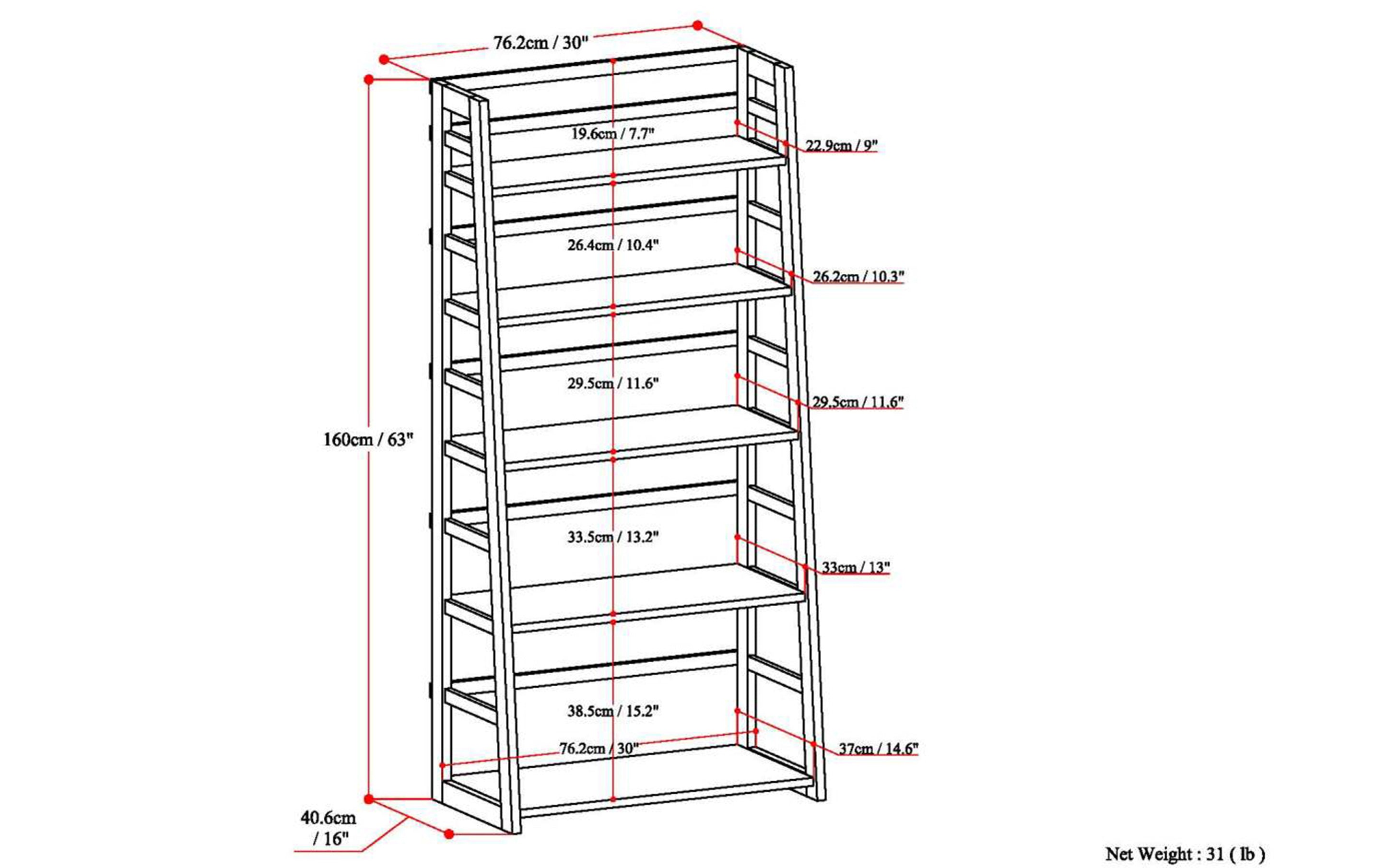 Acadian Ladder Shelf Bookcase