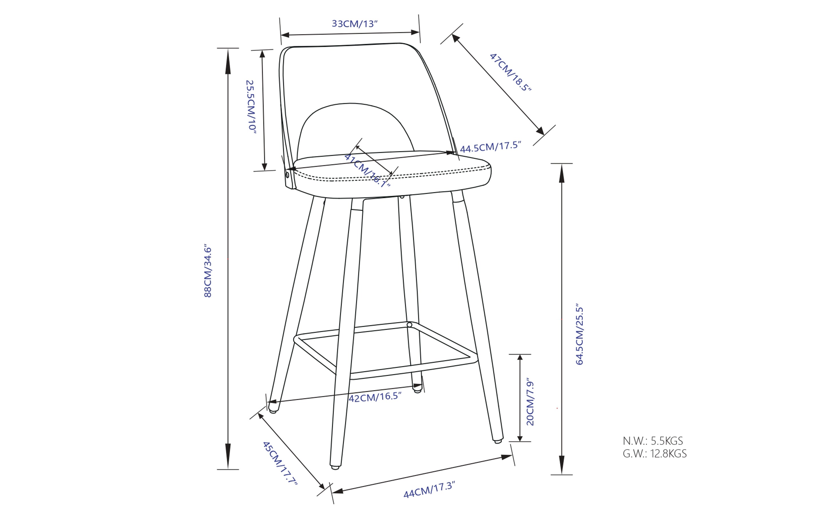 Callie Counter Height stool (Set of 2)
