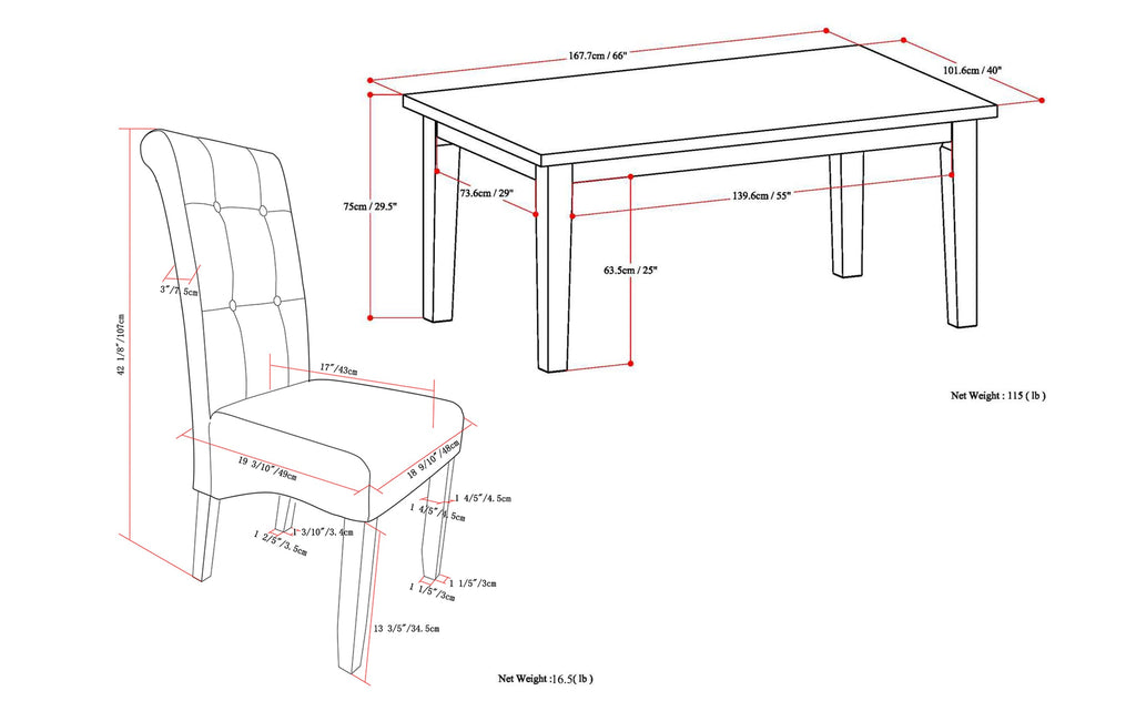 Cosmopolitan / Eastwood 7 Pc Dining Set