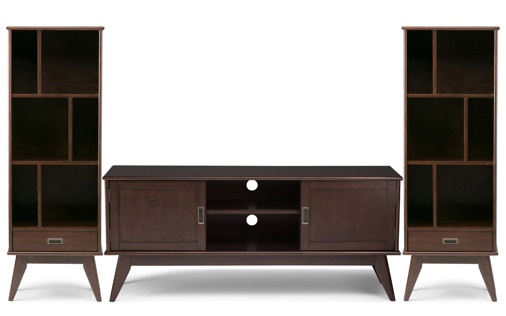 Draper 60 inch TV Stand with 22 inch Bookcases (Set of 3)