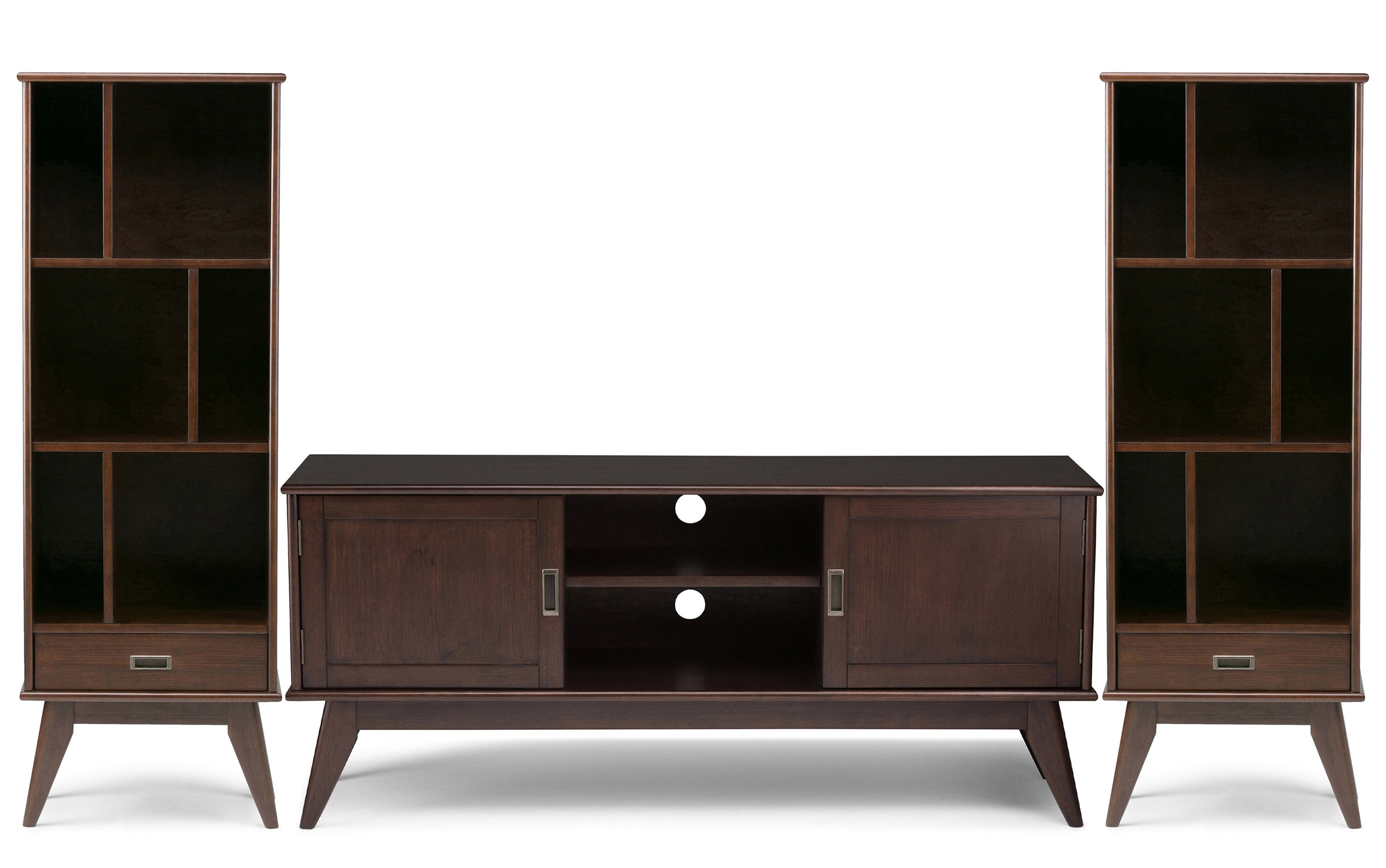 Draper 60 inch TV Stand with 22 inch Bookcases (Set of 3)