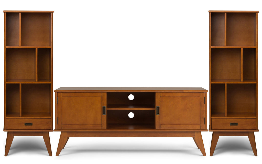 Draper 60 inch TV Stand with 22 inch Bookcases (Set of 3)