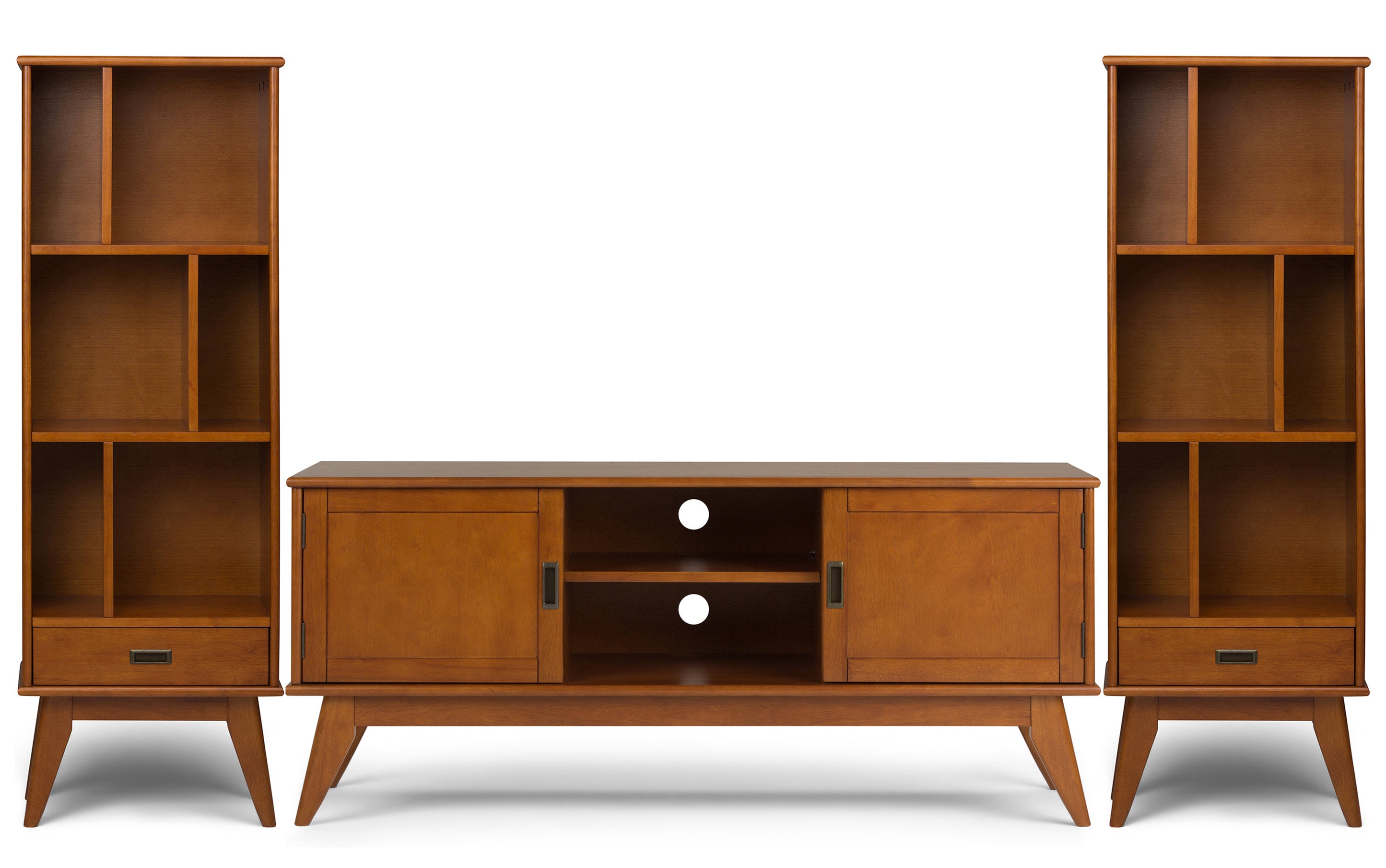 Draper 60 inch TV Stand with 22 inch Bookcases (Set of 3)