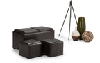 Avalon 5 Pc Storage Ottoman in Vegan Leather