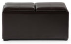 Avalon 5 Pc Storage Ottoman in Vegan Leather