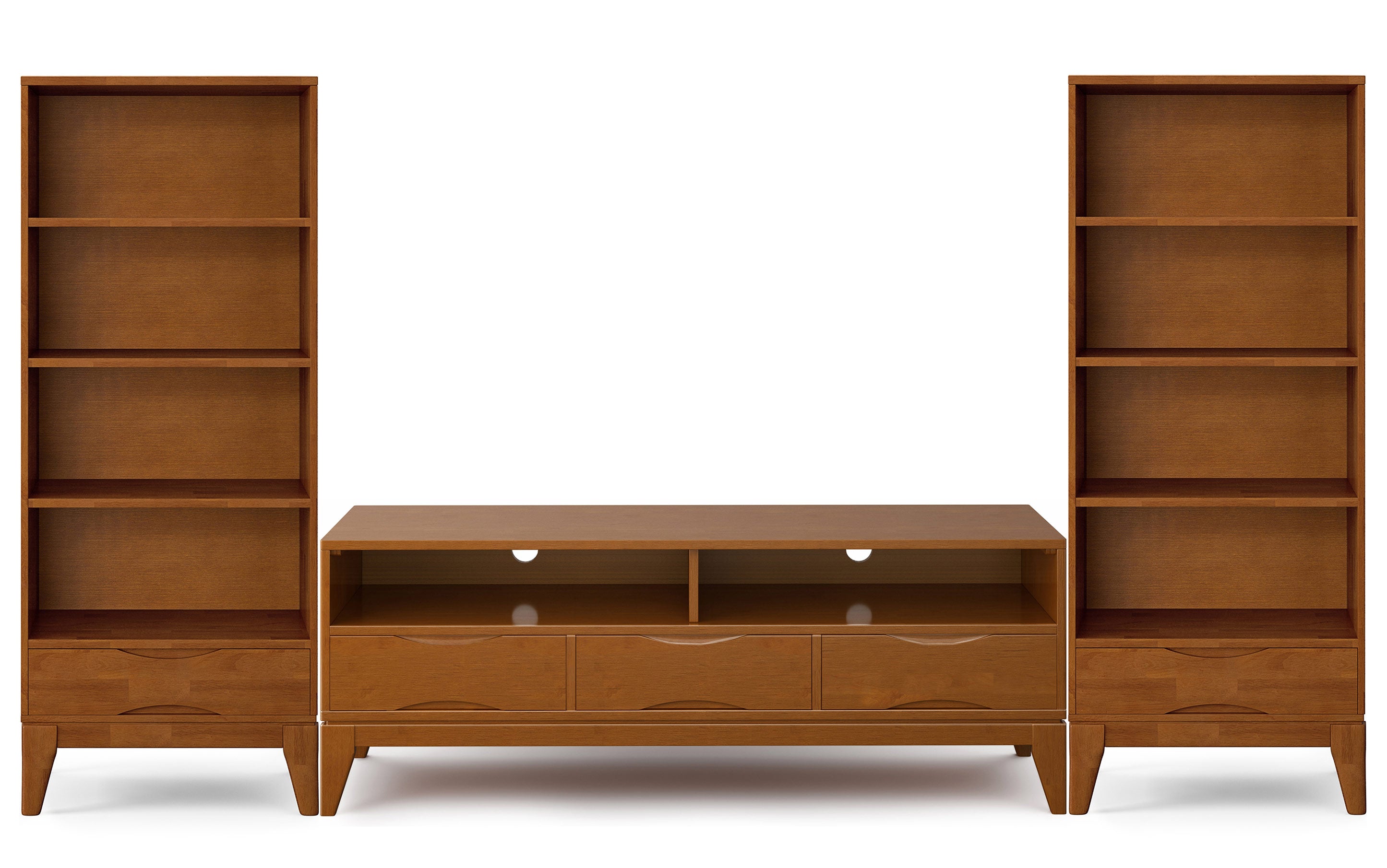 Harper 60 inch TV Stand with 24 inch Bookcases (Set of 3)