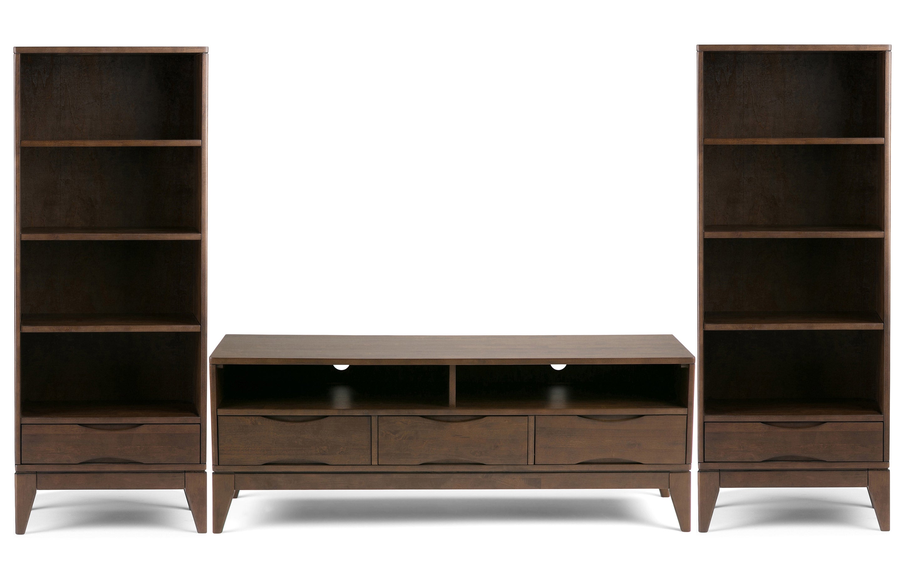 Harper 60 inch TV Stand with 24 inch Bookcases (Set of 3)
