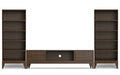Harper 72 inch TV Stand with 24 inch Bookcases (Set of 3)
