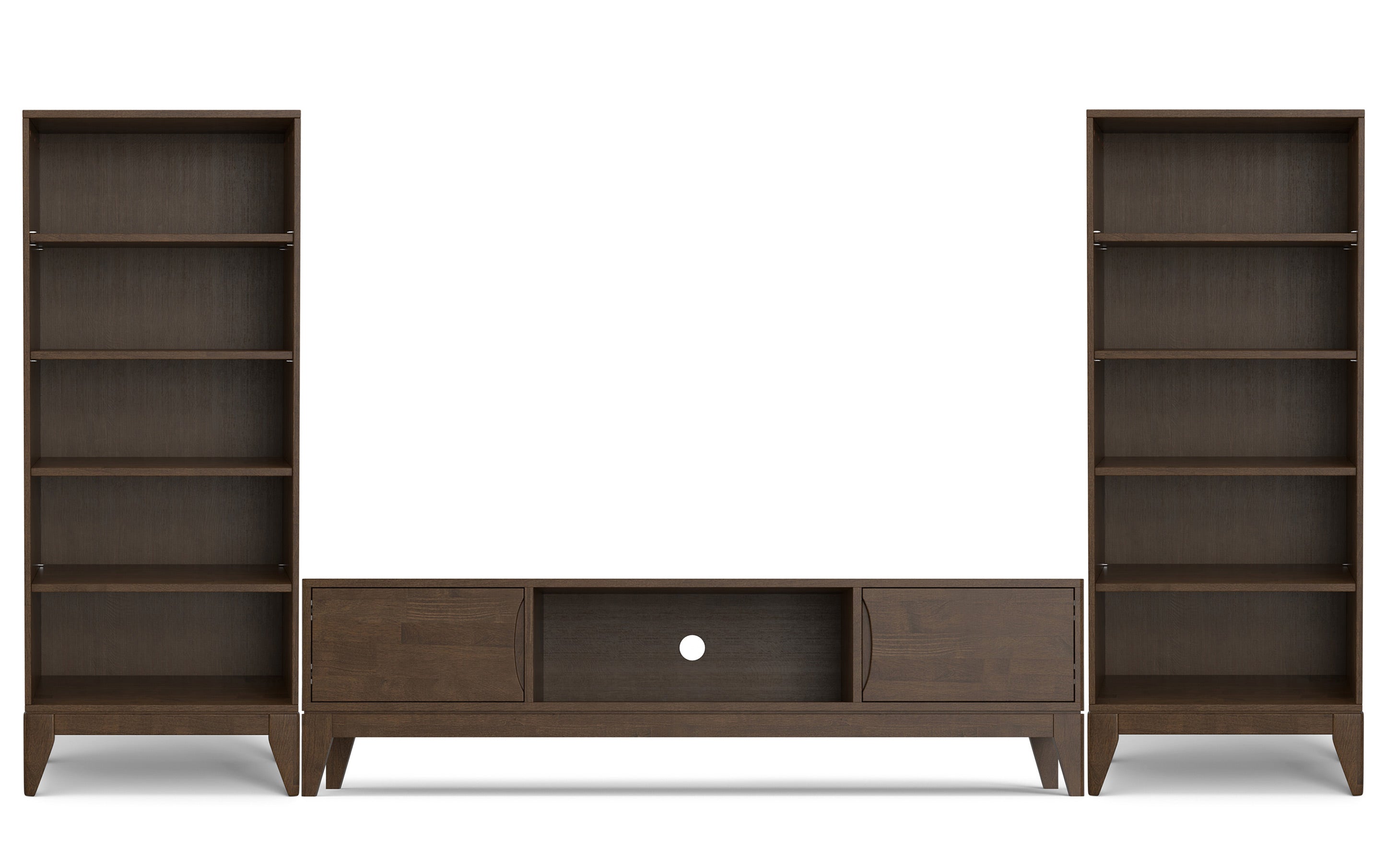 Harper 72 inch TV Stand with 24 inch Bookcases (Set of 3)