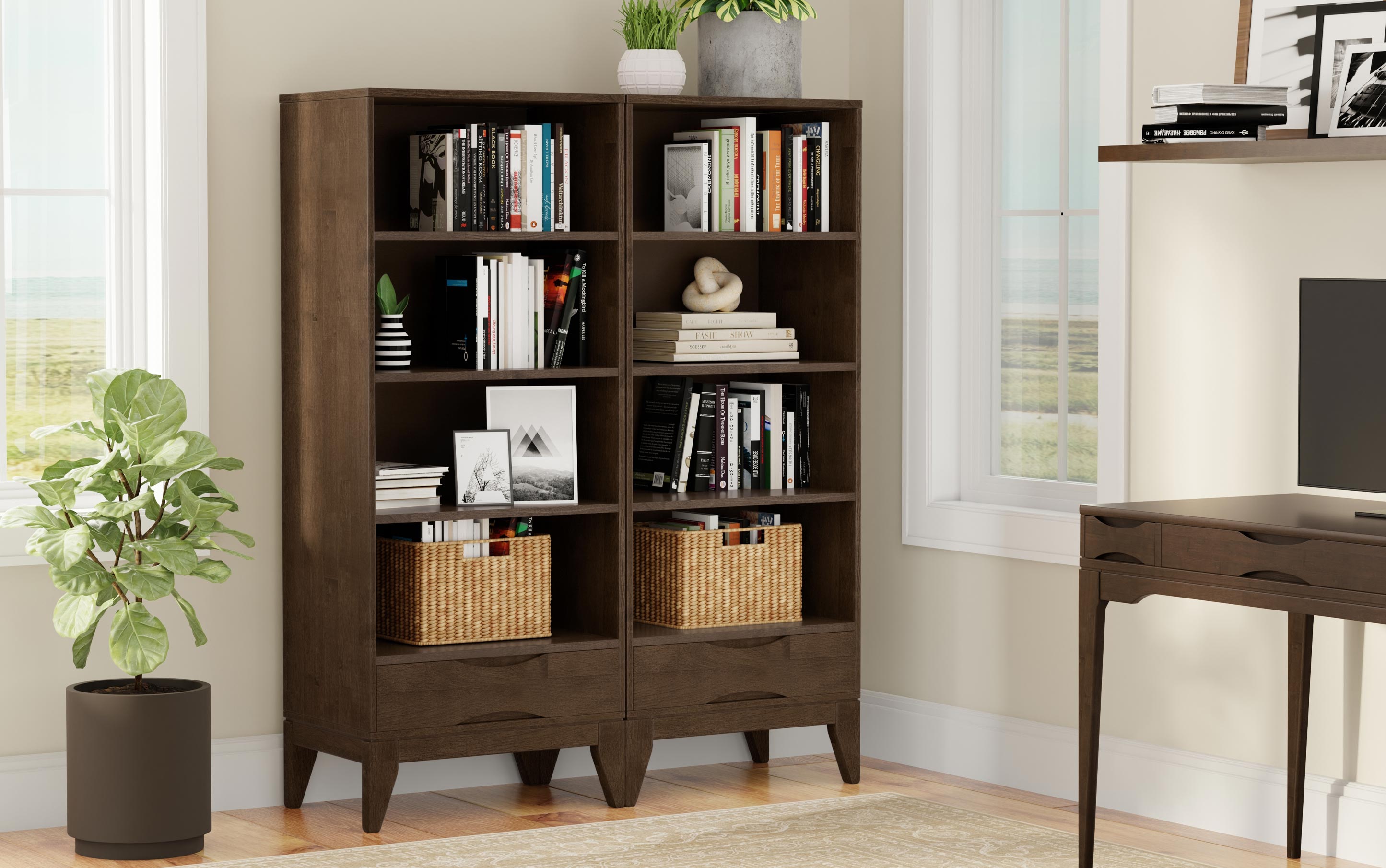 Harper 24 inch 4 Shelf Bookcase (Set of 2)