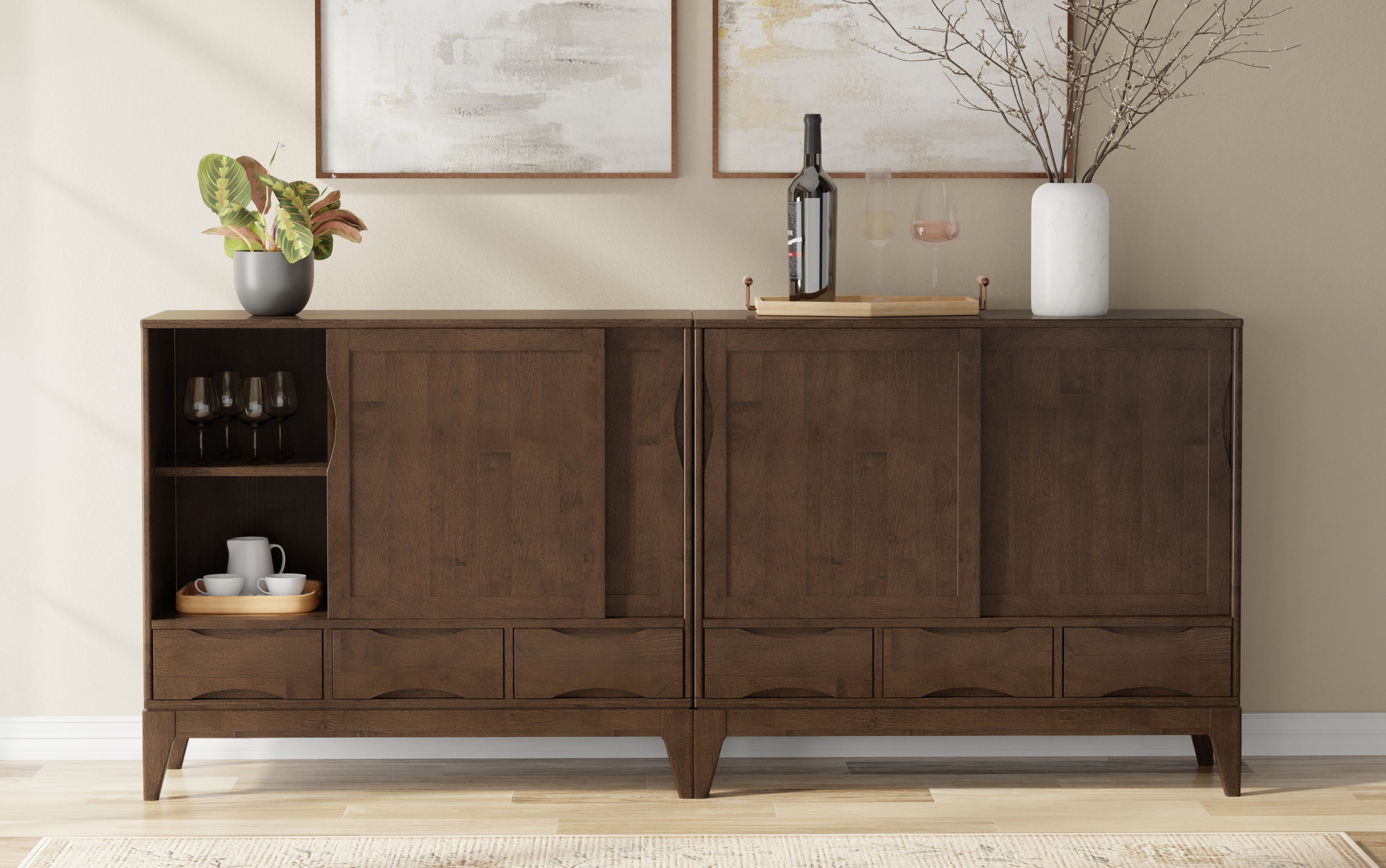 Harper 48 inch Storage Cabinet (Set of 2)