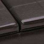 Avalon 3 Trays Ottoman in Vegan Leather