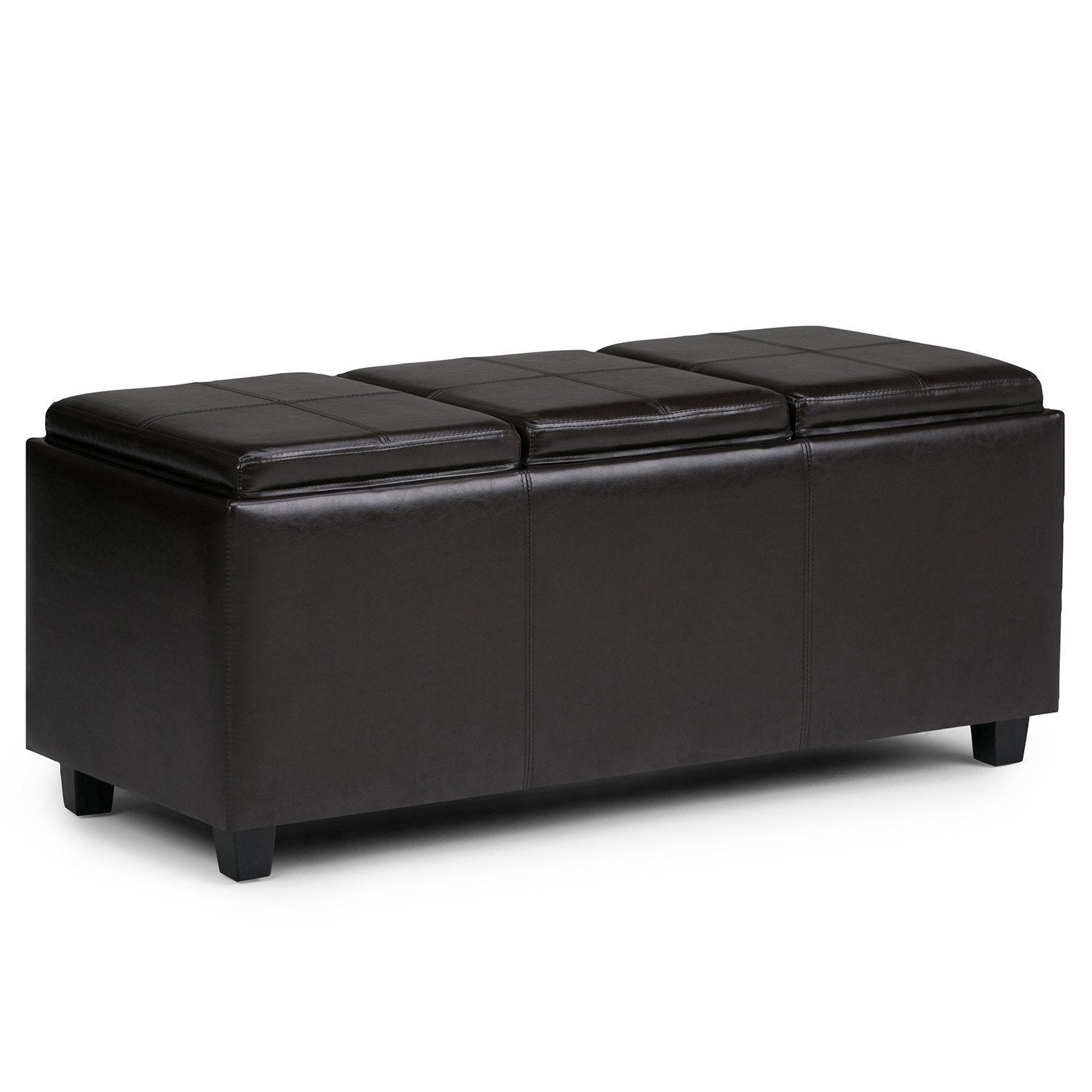 Avalon 3 Trays Ottoman in Vegan Leather