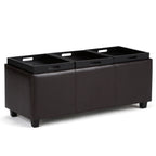 Avalon 3 Trays Ottoman in Vegan Leather