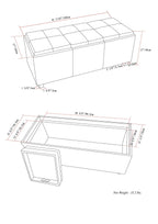 Avalon 3 Trays Ottoman in Vegan Leather