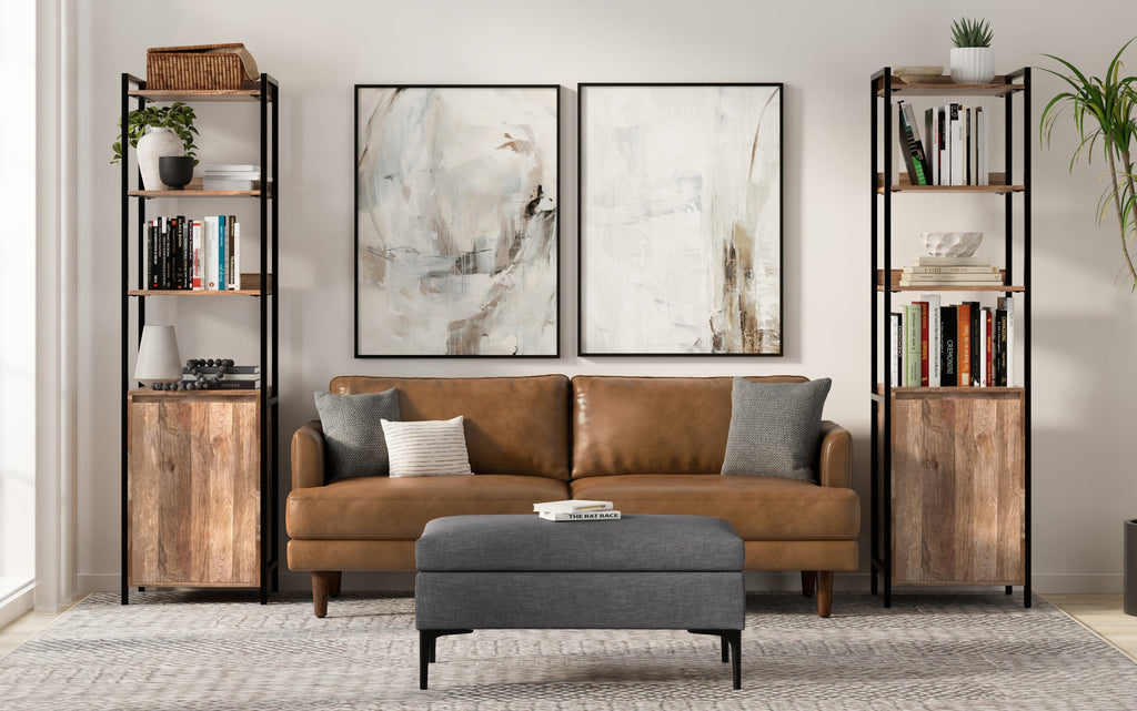 Kelsey 20 inch 5 Shelf Bookcase with Door (Set of 2)