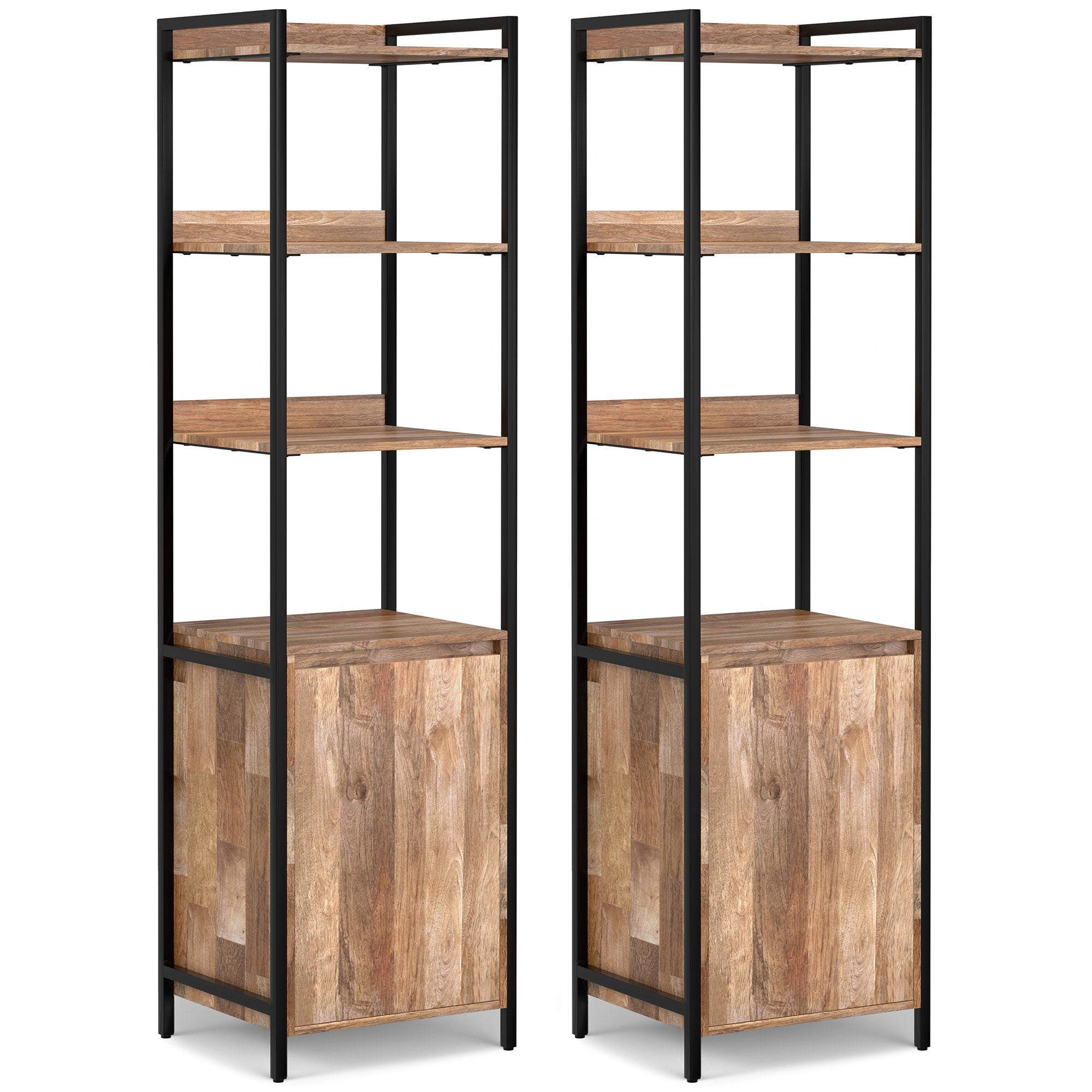 Kelsey 20 inch 5 Shelf Bookcase with Door (Set of 2)