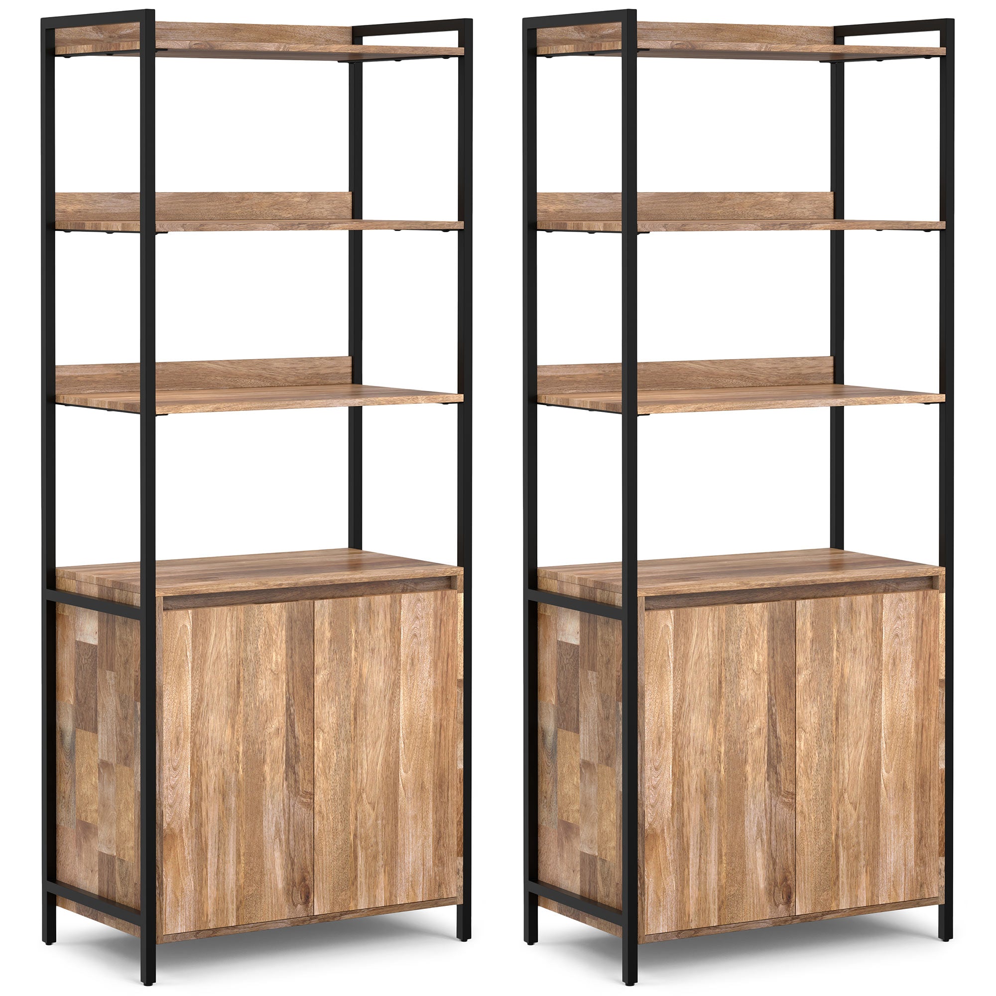 Kelsey 30 inch 5 Shelf Bookcase with Doors (Set of 2)