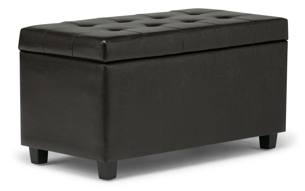 Cosmopolitan Storage Ottoman in Vegan Leather