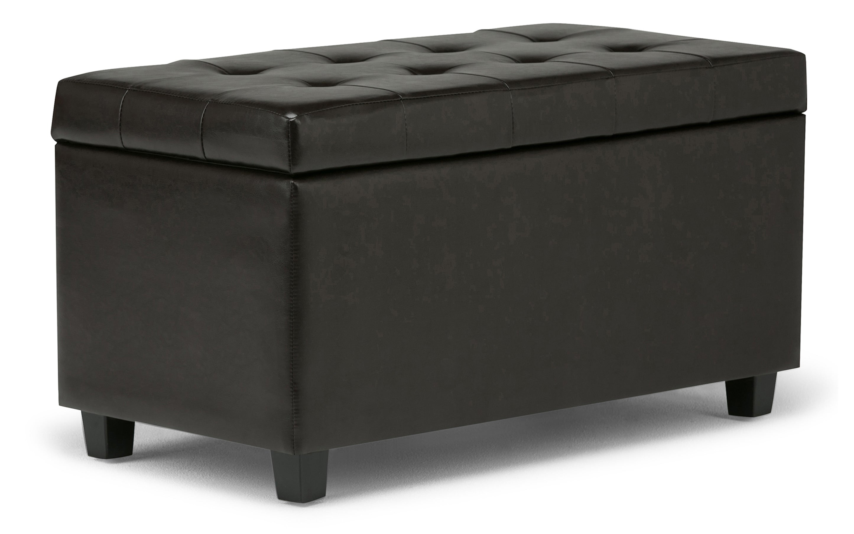 Cosmopolitan Storage Ottoman in Vegan Leather