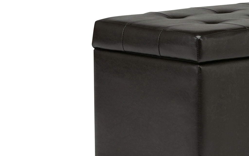 Cosmopolitan Storage Ottoman in Vegan Leather