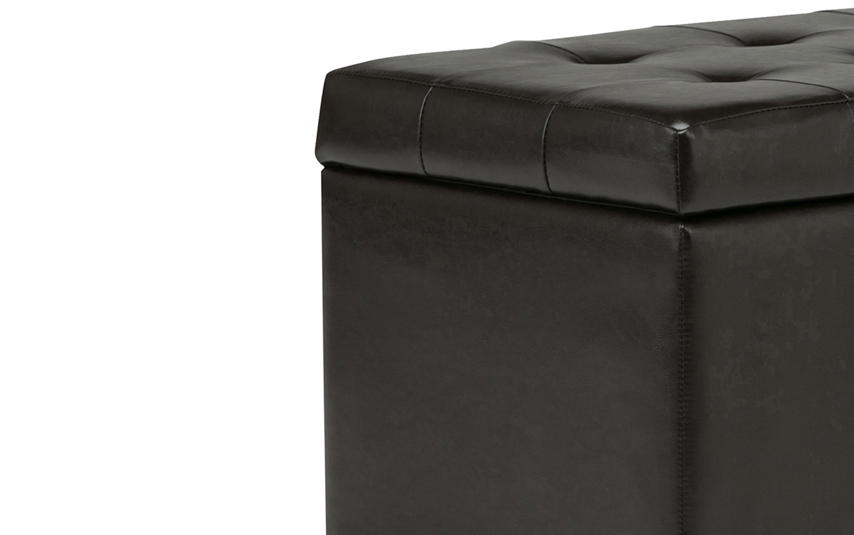 Cosmopolitan Storage Ottoman in Vegan Leather