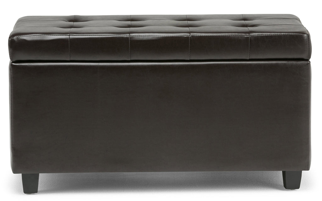 Cosmopolitan Storage Ottoman in Vegan Leather