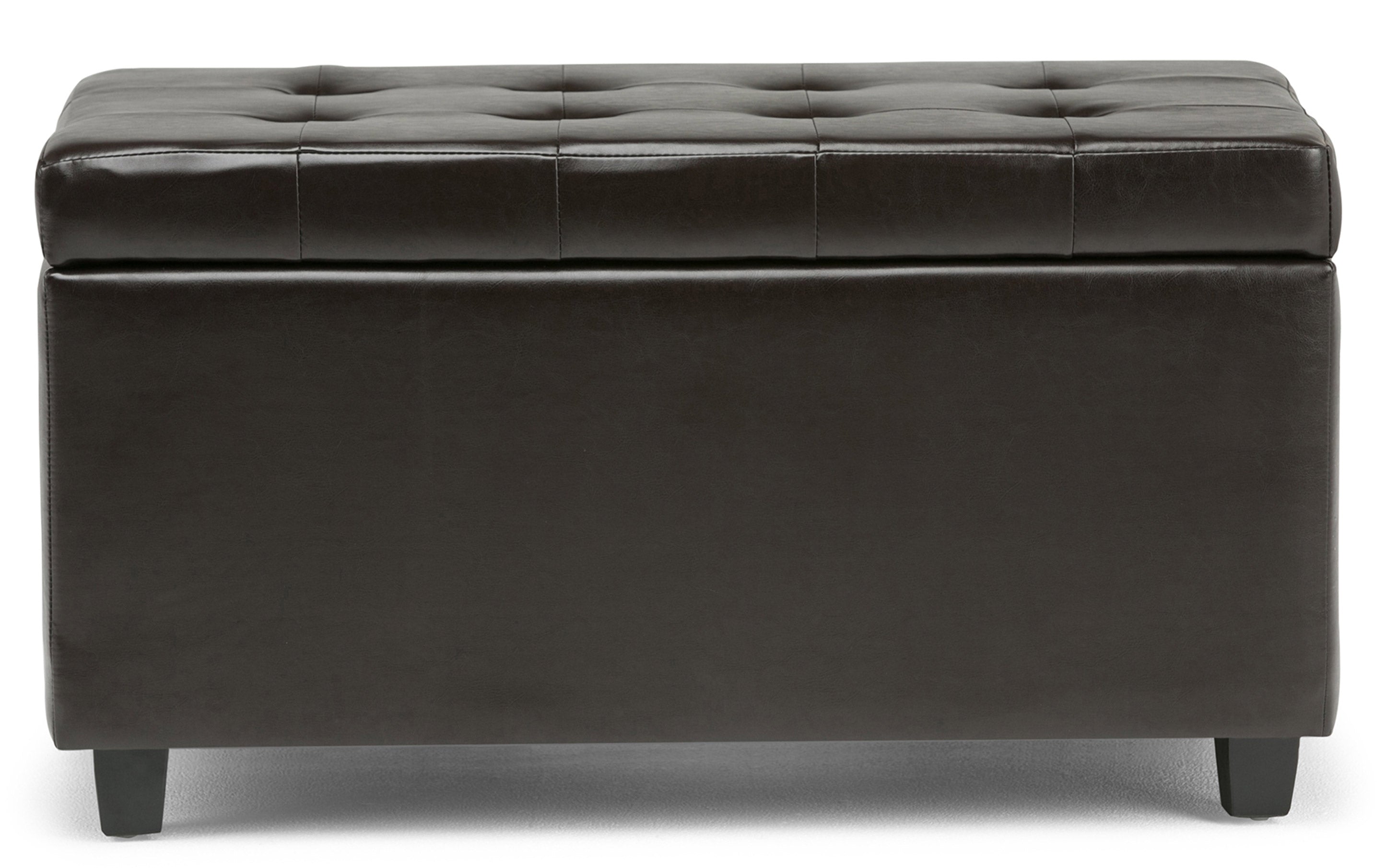 Cosmopolitan Storage Ottoman in Vegan Leather