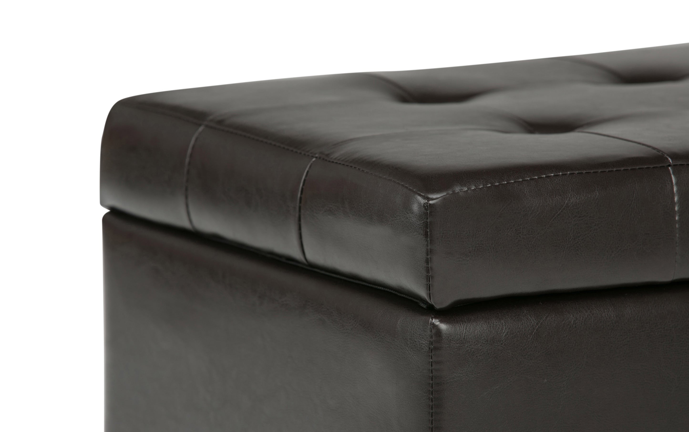 Cosmopolitan Storage Ottoman in Vegan Leather