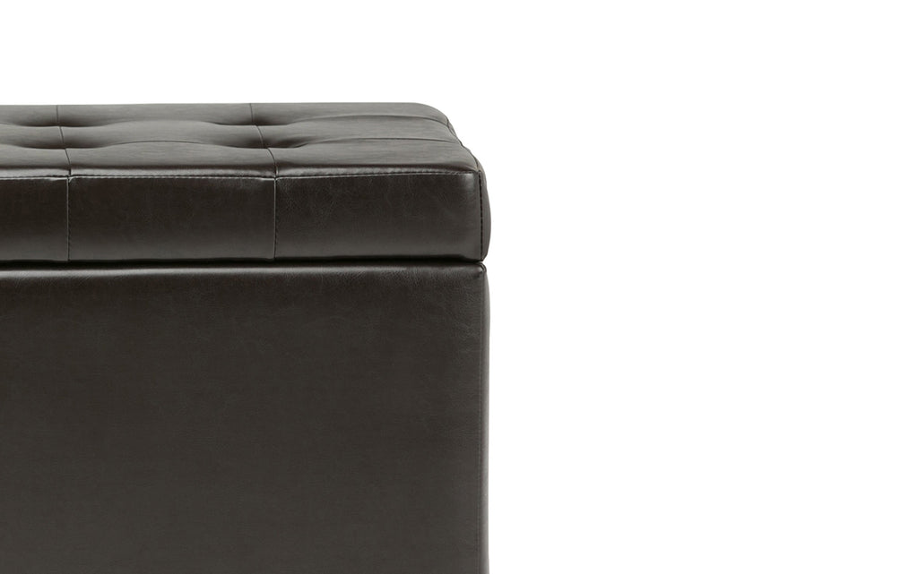 Cosmopolitan Storage Ottoman in Vegan Leather