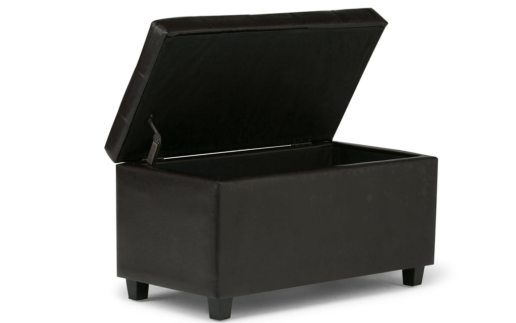 Cosmopolitan Storage Ottoman in Vegan Leather
